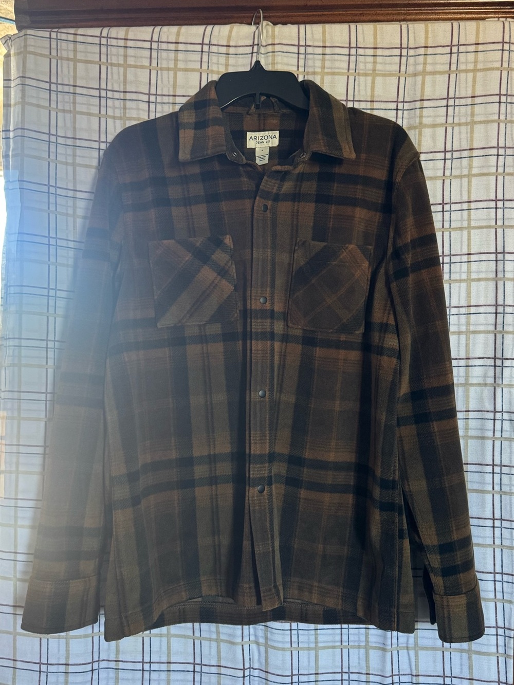Arizona Jean Company Brown Plaid Lightweight Shirt Jacket